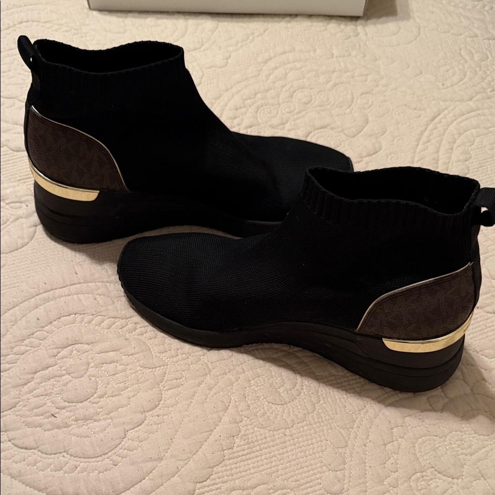 Michael Kors Black and Brown Ankle Sneakers